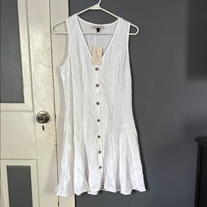 Universal Thread White Linen Sleeveless Button-Down Dress Size Small NWT